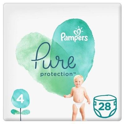 PAMPERS PURE PROTECTION SIZE 4 x28/Pack, 9-14kg ESSENTIAL PACK