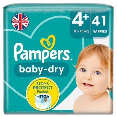 PAMPERS BABY DRY SIZE 4+ x41/Pack, 7-18kg CARRY PACK