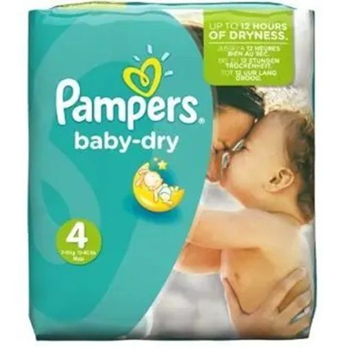 PAMPERS BABY DRY SIZE 4 x62/Pack, 7-18kg CARRY PACK