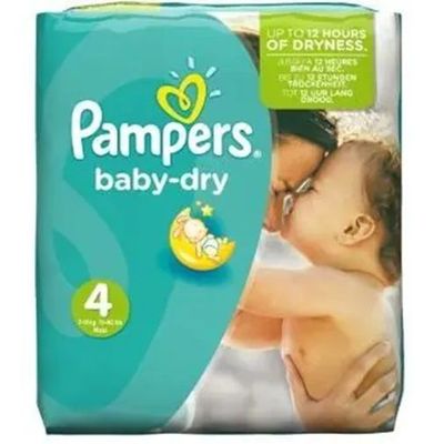 PAMPERS BABY DRY SIZE 4 x62/Pack, 7-18kg CARRY PACK
