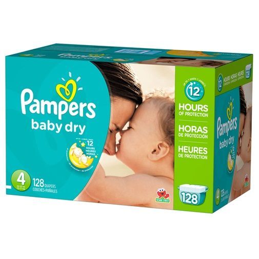 PAMPERS BABY DRY SIZE 4 x128/Pack, 7-18kg GIGA PACK