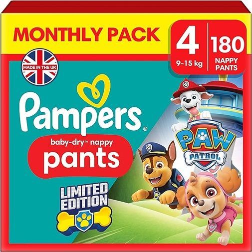 PAMPERS BABY-DRY PANTS SIZE4 x180/Pack, 8-20kg MEGA+ PACK