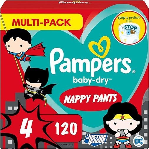PAMPERS BABY-DRY PANTS SIZE4 x120/Pack, 8-20kg MEGA+ PACK