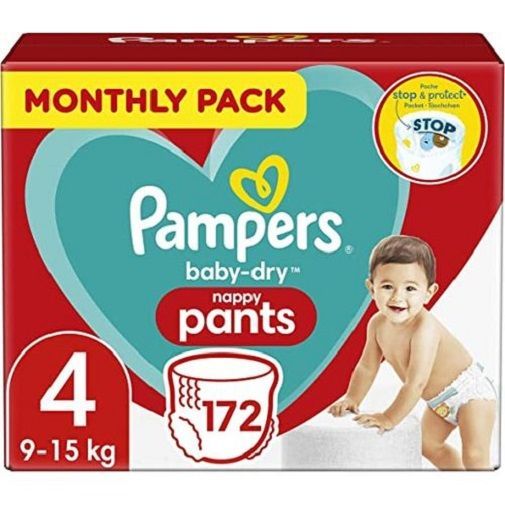 PAMPERS BABY-DRY PANTS SIZE4 x172/Pack, 8-20kg MONTHLY PACK