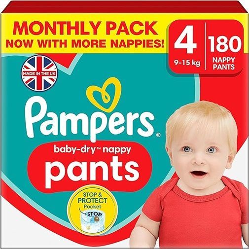 PAMPERS BABY-DRY PANTS SIZE4 x180/Pack, 8-20kg MEGA+ PACK