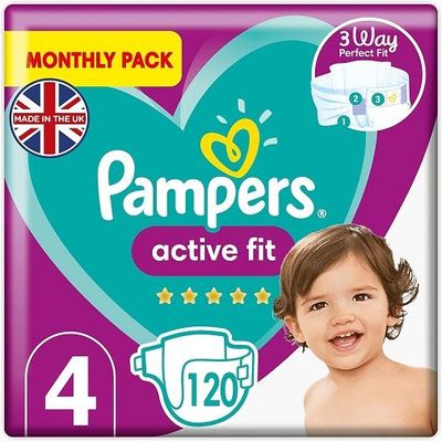 PAMPERS ACTIVE FIT SIZE 4 x120/Pack, 7-18kg JUMBO+ PACK
