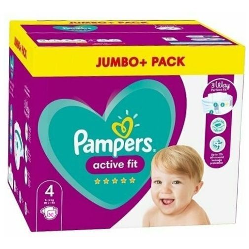 PAMPERS ACTIVE FIT SIZE 4 x240/Pack, 7-18kg MONTHLY PACK