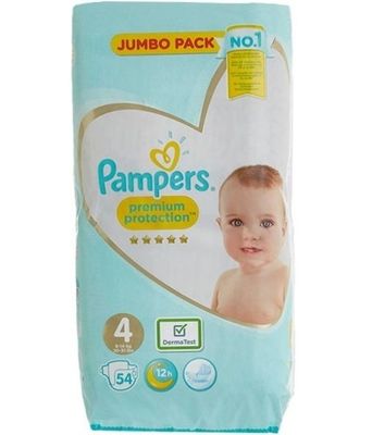 PAMPERS PREMIUM PROTECTION SIZE 4 x54/Pack, 7-18kg CARRY PACK