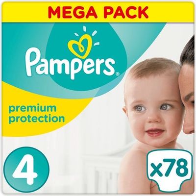 PAMPERS PREMIUM PROTECTION SIZE 4 x78/Pack, 7-18kg JUMBO+ PACK