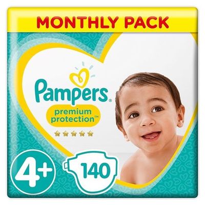 PAMPERS PREMIUM PROTECTION SIZE 4 x140/Pack, 7-18kg JUMBO+ PACK