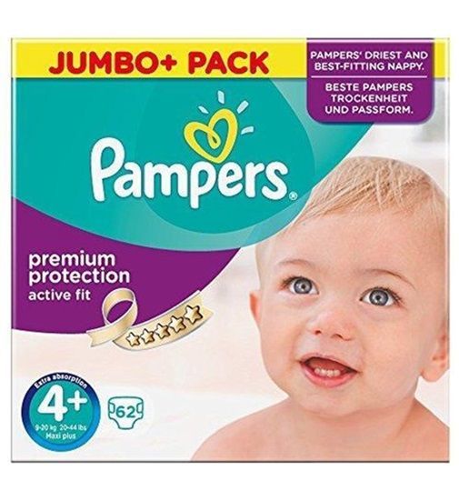 PAMPERS PREMIUM PROTECTION ACTIVE FIT SIZE 4 x62/Pack, 7-18kg