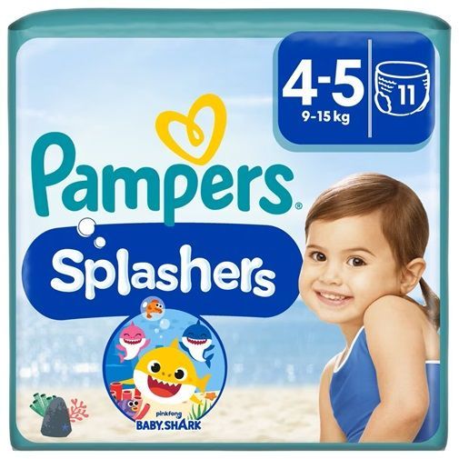 PAMPERS SPLASHER BABY SHARK SIZE 4-5 x11/Pack, 9-15kg