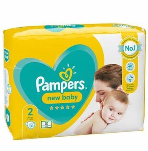 PAMPERS BABY DRY  SIZE 2 x31/Pack, 4-8kg CARRY PACK