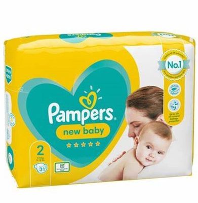 PAMPERS BABY DRY  SIZE 2 x31/Pack, 4-8kg CARRY PACK