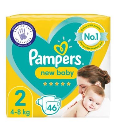 PAMPERS BABY DRY  SIZE 2 x46/Pack, 4-8kg CARRY PACK