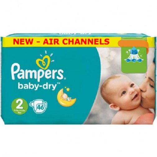 PAMPERS BABY-DRY SIZE 2 MINI x46/Pack, 3-6kg CARRY PACK