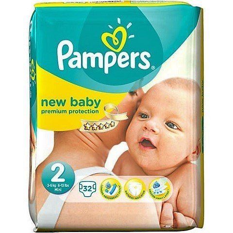 PAMPERS PREMIUM PROTECTION NEW BABY SIZE 2 MINI x32/Pack, 3-6kg