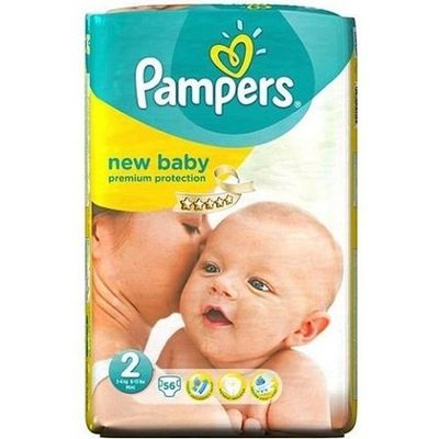PAMPERS PREMIUM PROTECTION NEW BABY SIZE 2 MINI x56/Pack, 3-6kg