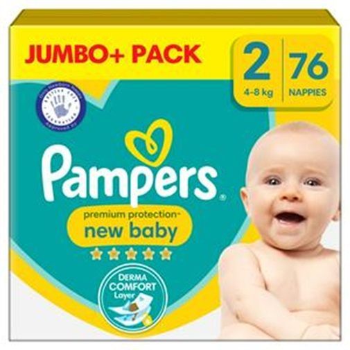 PAMPERS PREMIUM PROTECTION NEW BABY SIZE 2 MINI x76/Pack, 3-6kg