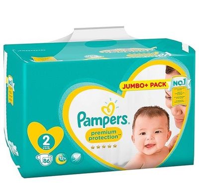 PAMPERS PREMIUM PROTECTION NEW BABY SIZE 2 MINI x86/Pack, 3-6kg