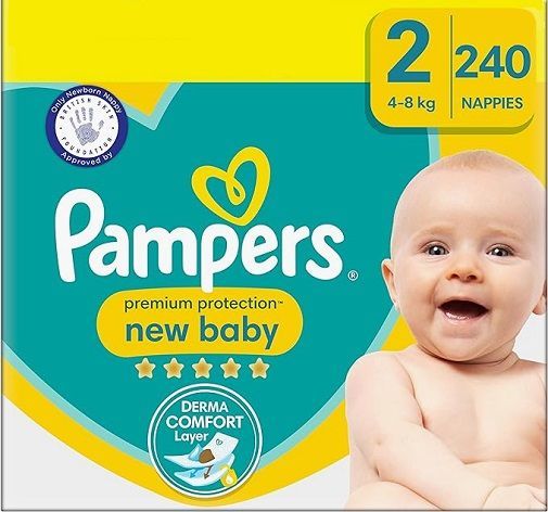 PAMPERS PREMIUM PROTECTION NEW BABY SIZE 2 MINI x240/Pack, 4-8kg