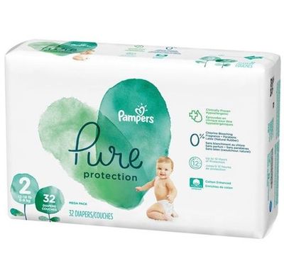 PAMPERS PURE PROTECTION NEW BABY SIZE 2 x32/Pack, 4-8kg
