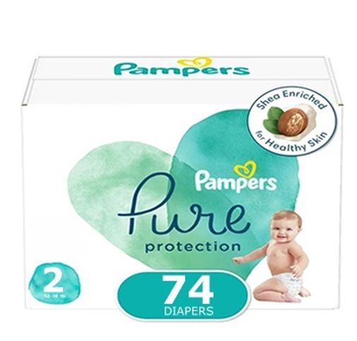 PAMPERS PURE PROTECTION NEW BABY SIZE 2 x74/Pack, 4-8kg