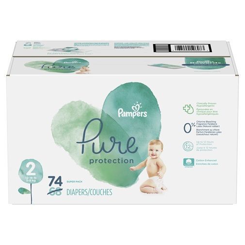 PAMPERS PURE PROTECTION NEW BABY SIZE 2 x74/Pack, 4-8kg