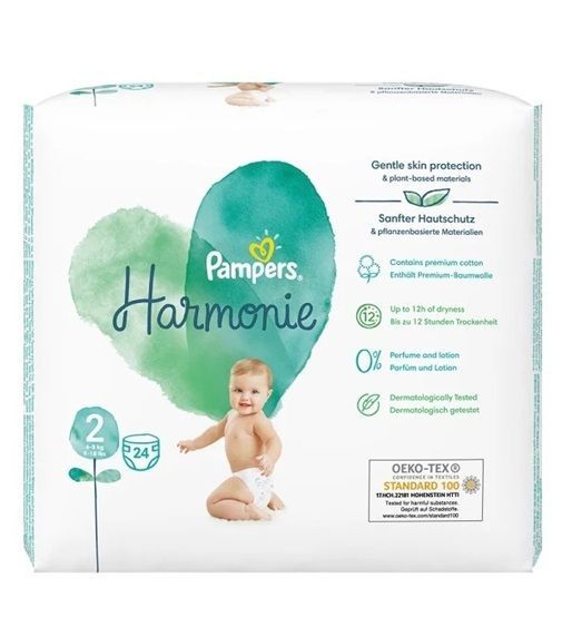 PAMPERS HARMONIE NEW BABY SIZE 2 MINI x24/Pack, 4-8kg