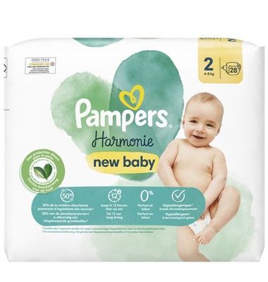 PAMPERS HARMONIE NEW BABY SIZE 2 MINI x28/Pack, 4-8kg