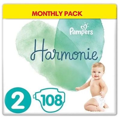 PAMPERS HARMONIE NEW BABY SIZE 2 MINI x108/Pack, 4-8kg