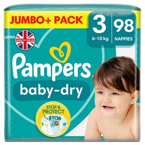 PAMPERS ACTIVE BABY-DRY MIDI SIZE 3 x98/Pack, 6-10kg DIAPERS/COUCHES