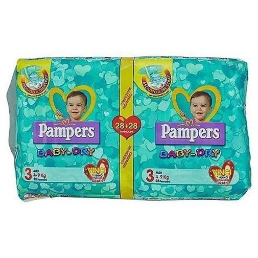 PAMPERS BABY-DRY SIZE 3 x56/pack, 4-9kg MIDI