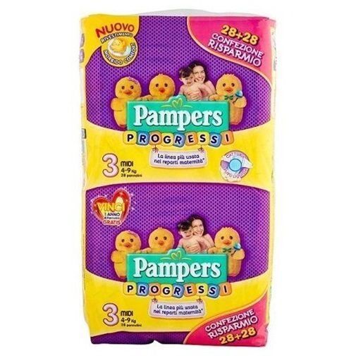 PAMPERS BABY-DRY SIZE 3 x56/pack, 4-9kg MIDI