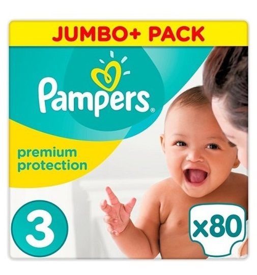 PAMPERS PREMIUM PROTECTION SIZE 3 x80/Pack, 6-10kg, MIDI