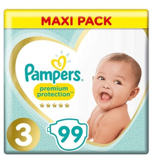 PAMPERS PREMIUM PROTECTION SIZE 3 x99/Pack, 6-10kg, MIDI