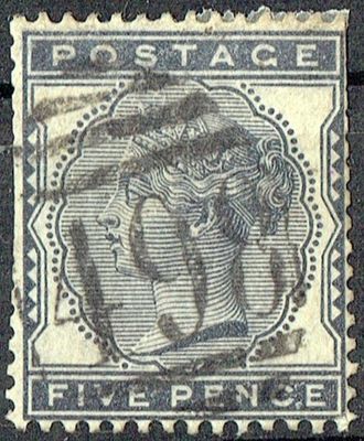GB QUEEN VICTORIA 1881, 5d INDIGO, Mi.62, SG169, USED, DAMAGED