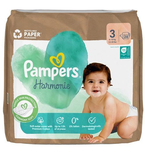 PAMPERS HARMONIE SIZE 3 MIDI x28/Pack, 6-10kg PAMPERS HARMONIE SIZE 3 MIDI x28/Pack, 6-10kg