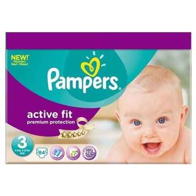 PAMPERS PREMIUM PROTECTION ACTIVE FIT SIZE 3 x84/Pack, 6-10kg, MIDI