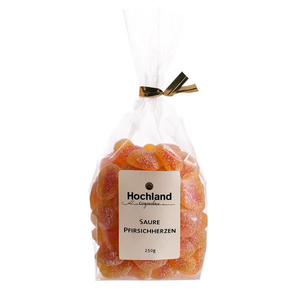 FRUIT GUMS SOUR PEACH HEARTS by HOCHLANDS 250g