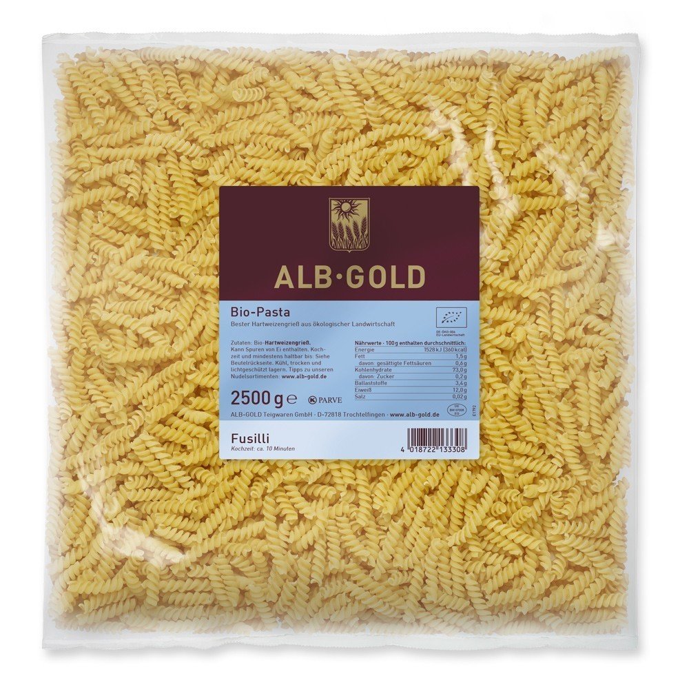 FUSILI ORGANIC PASTA ALB-GOLD 2.5kg