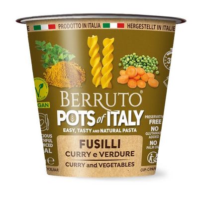 BERRUTO PASTA CUP FUSSILI CARRY AND VEGETABLES 70g