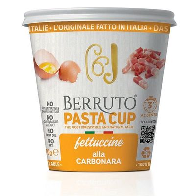 BERRUTO PASTA CUP FETTUCCINE WITH CARBONARA SAUCE 70g