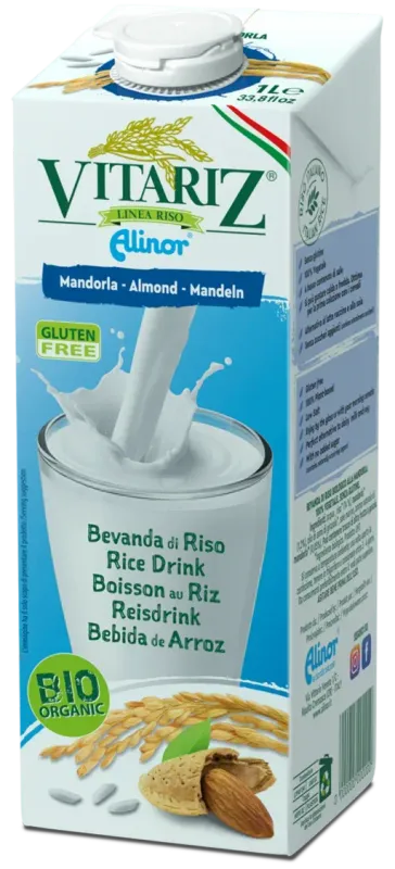 VITARIZ ALMOND ORGANIC RICE DRINK BY ALINOR 1L VITARIZ ALMOND ORGANIC RICE DRINK BY ALINOR 1L