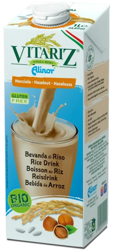 VITARIZ HAZELNUT ORGANIC RICE DRINK BY ALINOR 1L VITARIZ HAZELNUT ORGANIC RICE DRINK BY ALINOR 1L