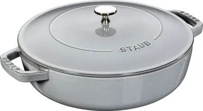 STAUB 28 cm DEEP FRYING PAN with TWO HANDLES and LID, GRAPHITE GRAY, https://www.mercator.direct/store/STAUB-28-cm-DEEP-FRYIN