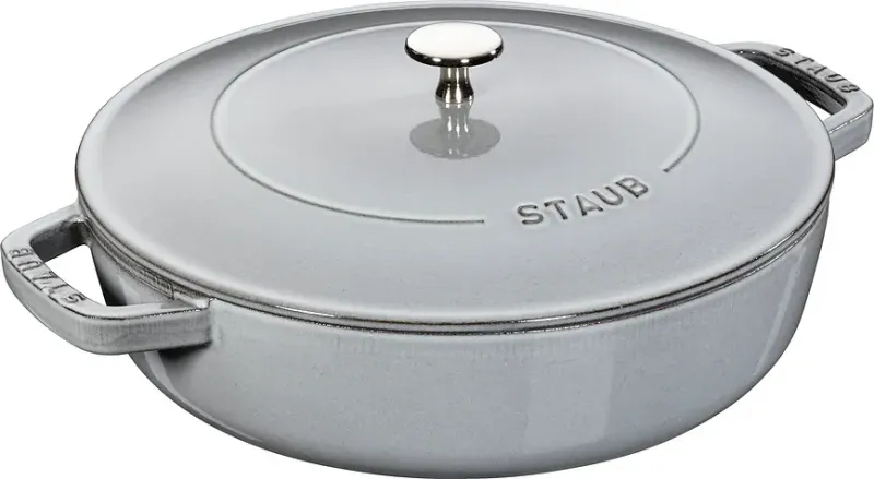 STAUB 28 cm DEEP FRYING PAN with TWO HANDLES and LID, GRAPHITE GRAY, https://www.mercator.direct/store/STAUB-28-cm-DEEP-FRYIN