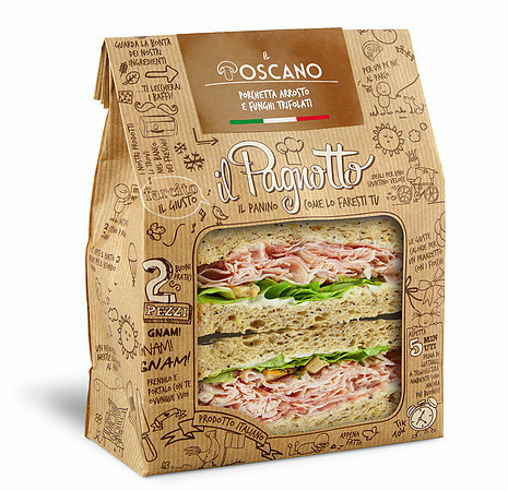 SANDWICH PORCHETTA ROASTED, MUSHROOM TRIFOLATI & SALAD 160g