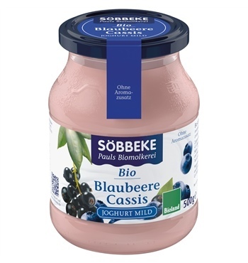 YOGURT SOEBBEKE - BLUEBERRY CASSIS BIO CREAMY YOGURT 3.8% FAT 500g