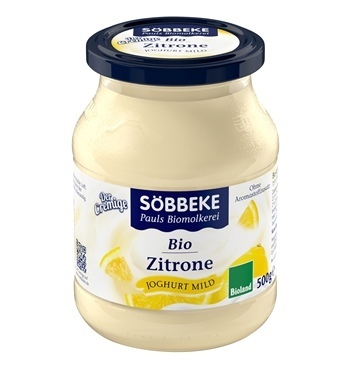 YOGURT SOEBBEKE - LEMON BIO CREAMY YOGURT 7.5% FAT 500g